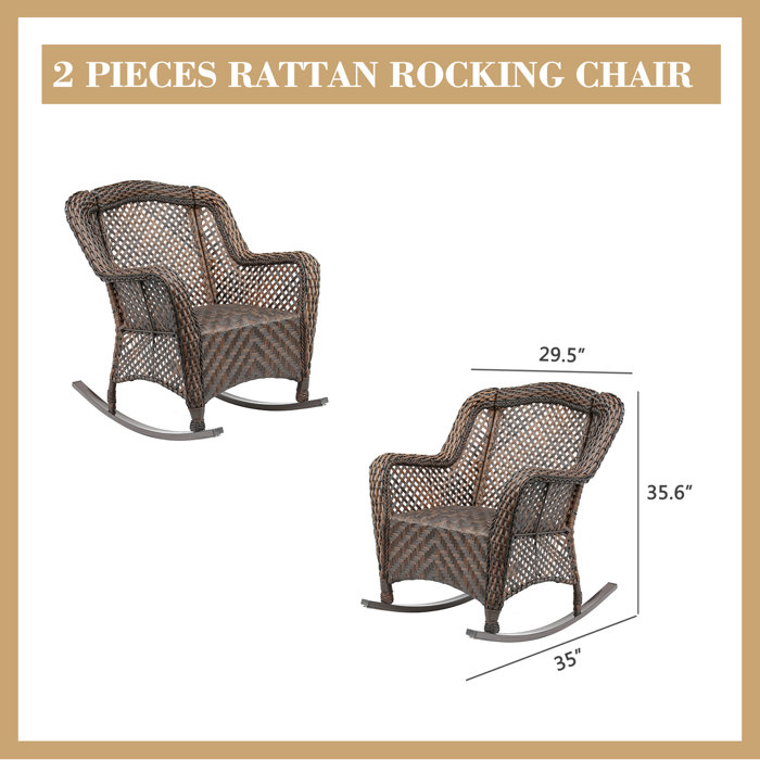 Lark Manor Aiyet Wicker Outdoor Rocking Chair & Reviews Wayfair